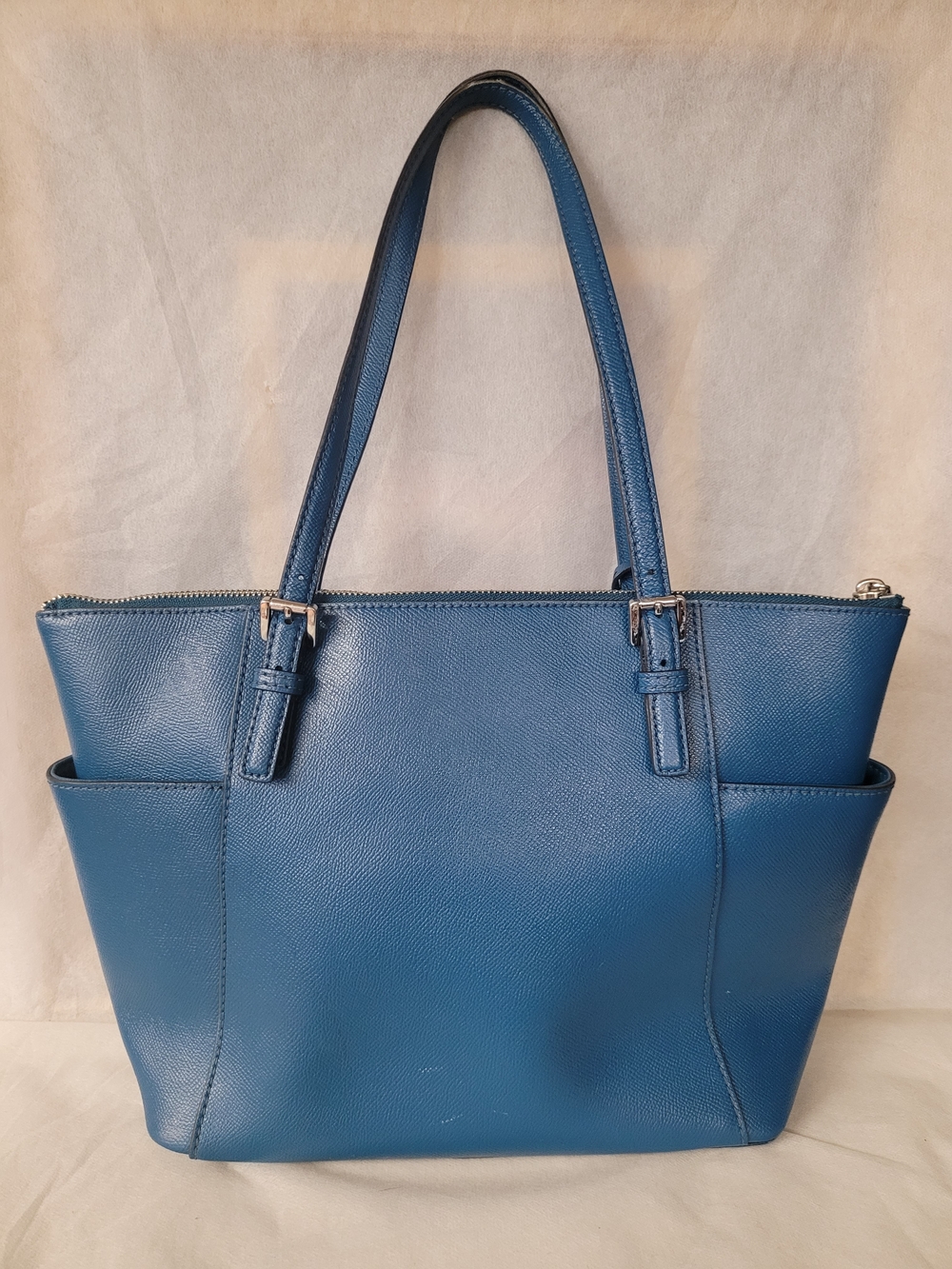 Michael Kors Blue Saffiano Leather Tote - Picture 2 of 11